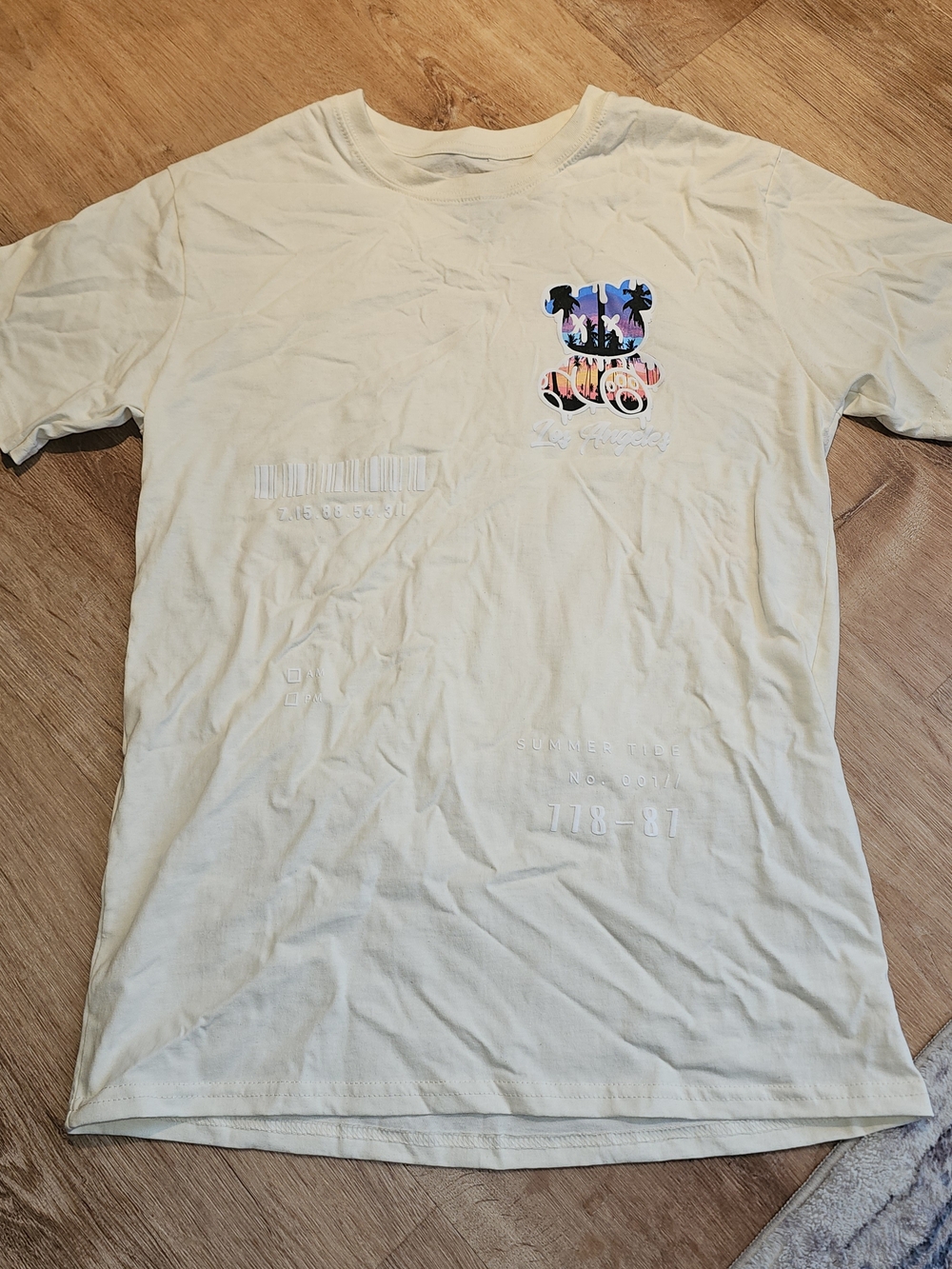 G-Star Cream Short Sleeve Tee with Colorful Teddy Graphic